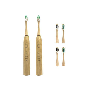 Eco-Friendly Biodegradable Bamboo Electric Toothbrush comes with rechargeable battery, smart timer and 3 replaceable bamboo Brush heads-Pious Skin